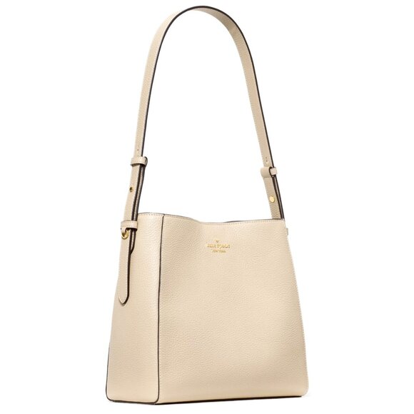 New Kate Spade Juliette Medium Bucket Pebble Leather Light Sand - Picture 3 of 4